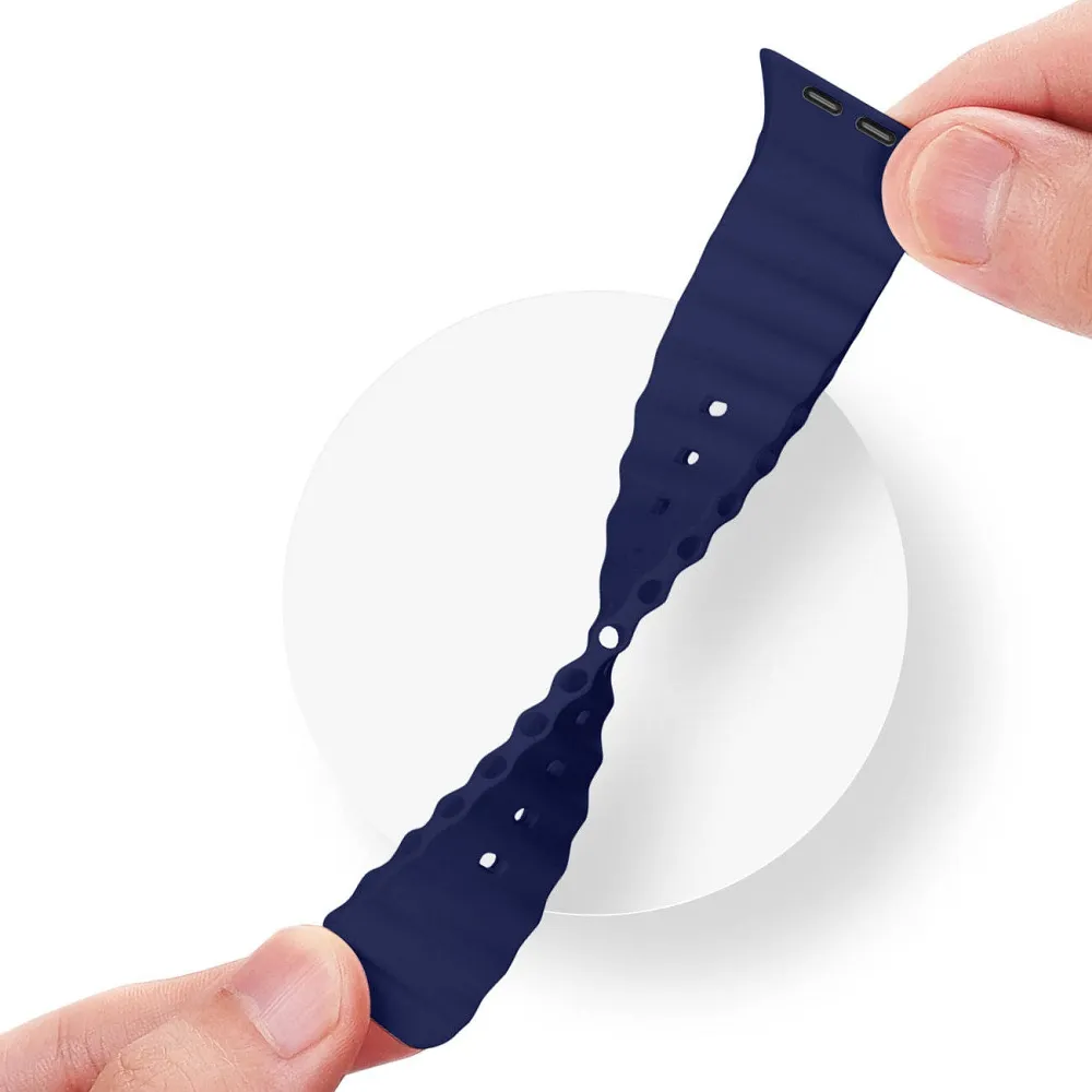 DUX DUCIS strap OCEAN WAVE silicone for Apple Watch 42 / 44 / 45 mm blue - Image 6