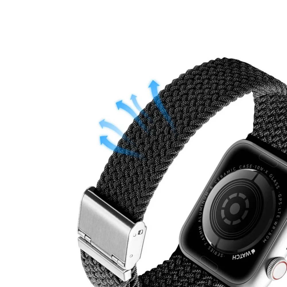 DUX DUCIS strap MIXTURE II stretchable braided for Apple Watch 38 / 40 / 41 mm black - Image 4