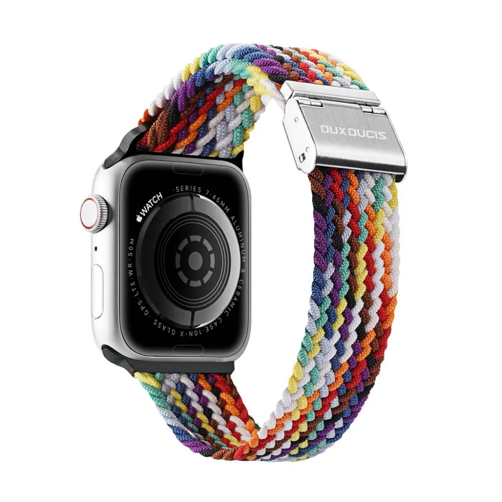 DUX DUCIS strap MIXTURE II stretchable braided for Apple Watch 42 / 44 / 45 mm rainbow - Image 2