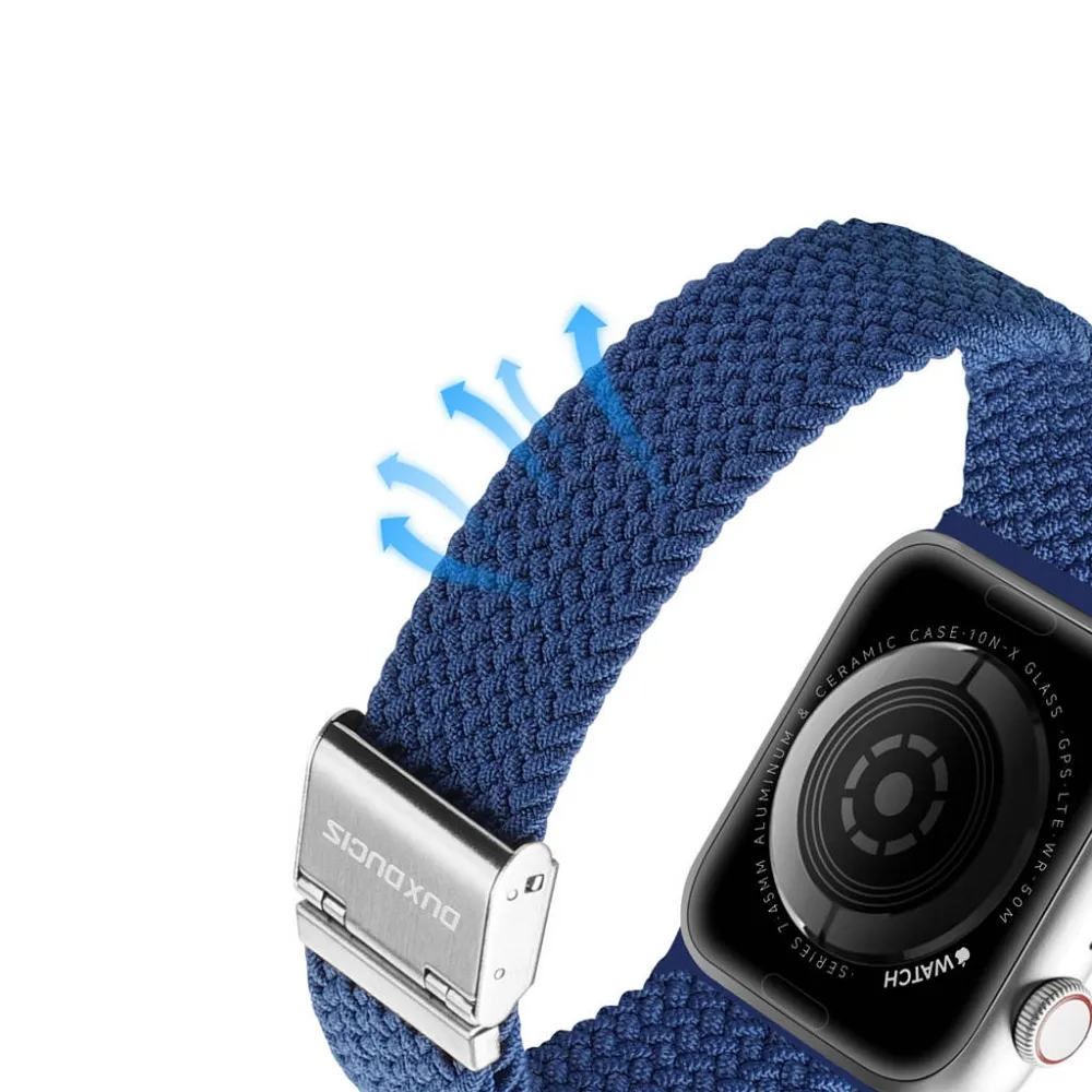 DUX DUCIS strap MIXTURE II stretchable braided for Apple Watch 42 / 44 / 45 mm blue - Image 5