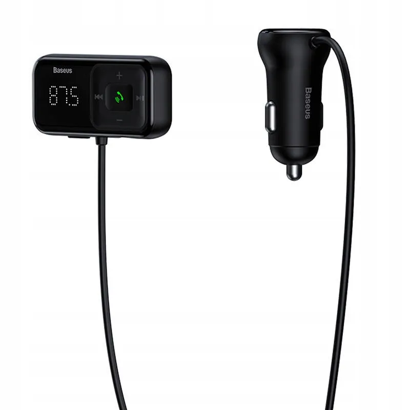 BASEUS car charger 2 x USB A + transmitter FM BT 3,1A S-16 CCMT000201 black - Image 2