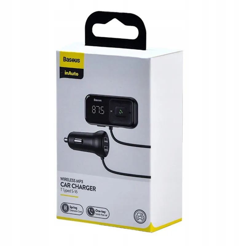 BASEUS car charger 2 x USB A + transmitter FM BT 3,1A S-16 CCMT000201 black - Image 6
