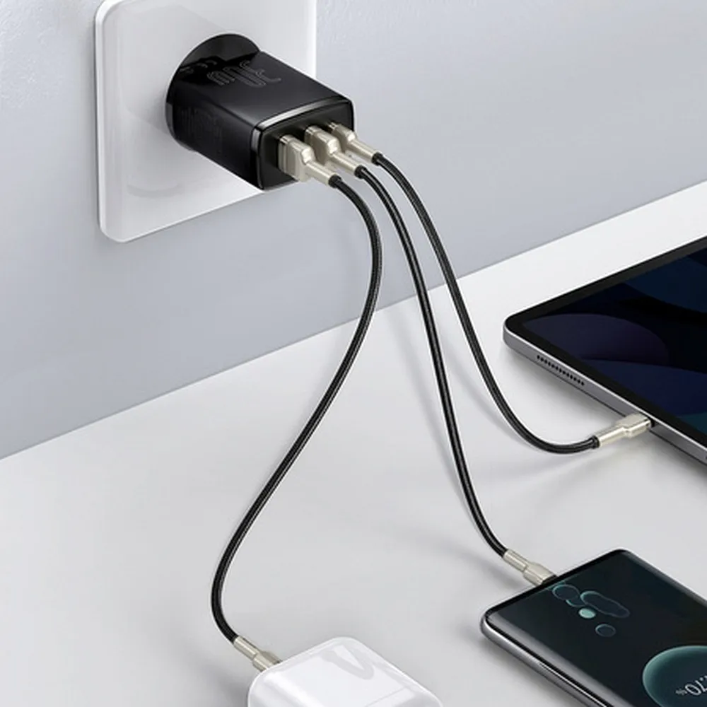 BASEUS charger 2 x USB A + Type C PD QC3.0 3A 30W CCXJ-E01 black - Image 6