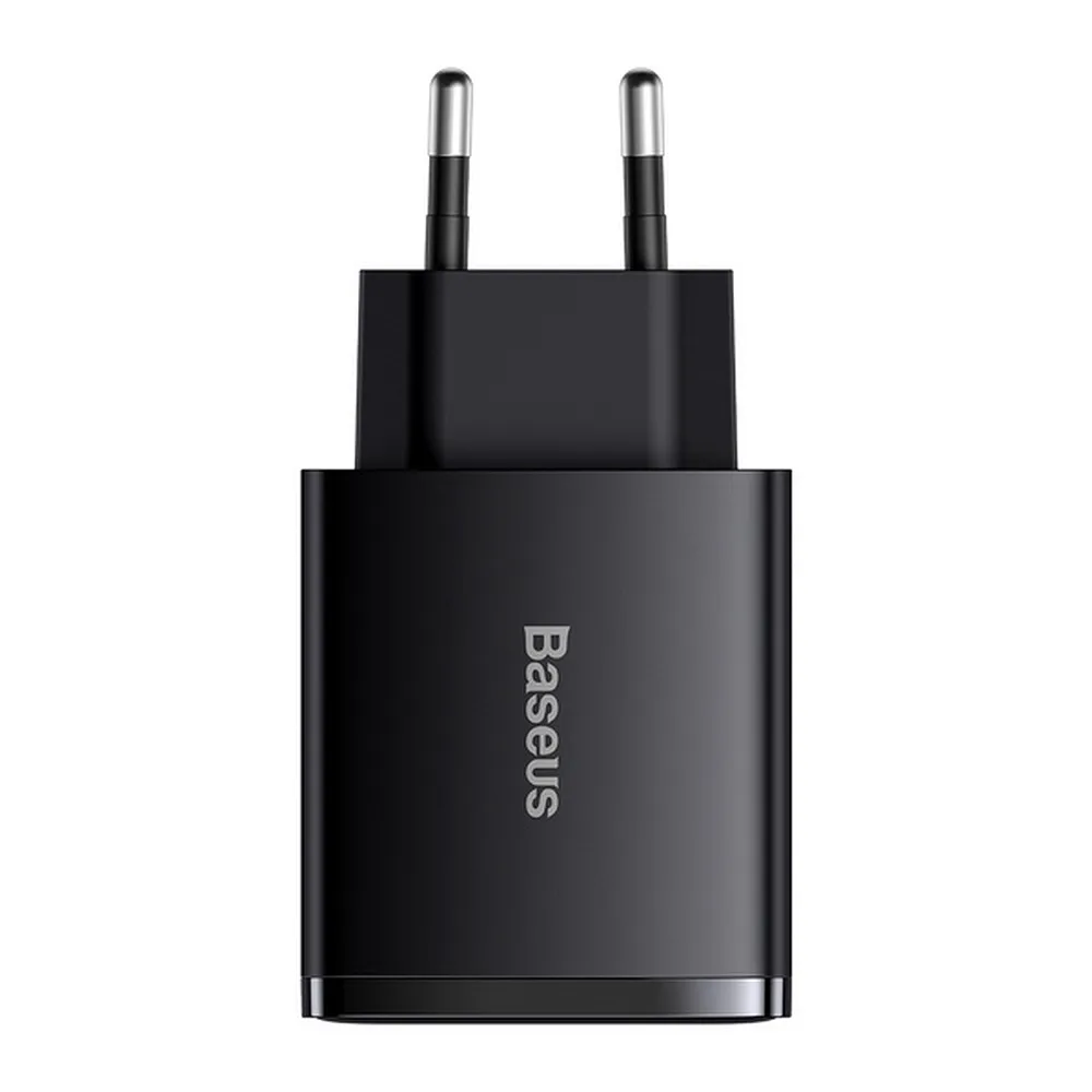 BASEUS charger 2 x USB A + Type C PD QC3.0 3A 30W CCXJ-E01 black - Image 2