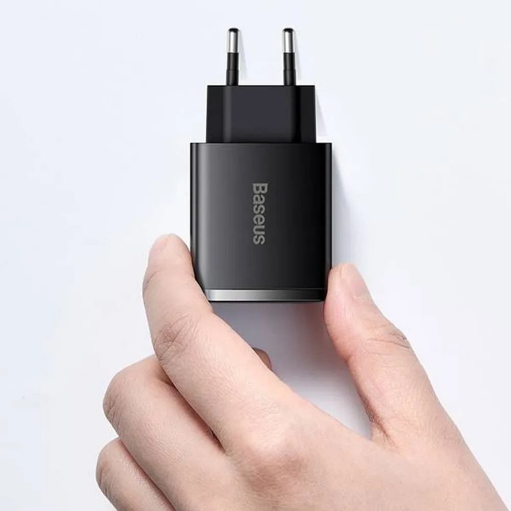 BASEUS charger 2 x USB A + Type C PD QC3.0 3A 30W CCXJ-E01 black - Image 8
