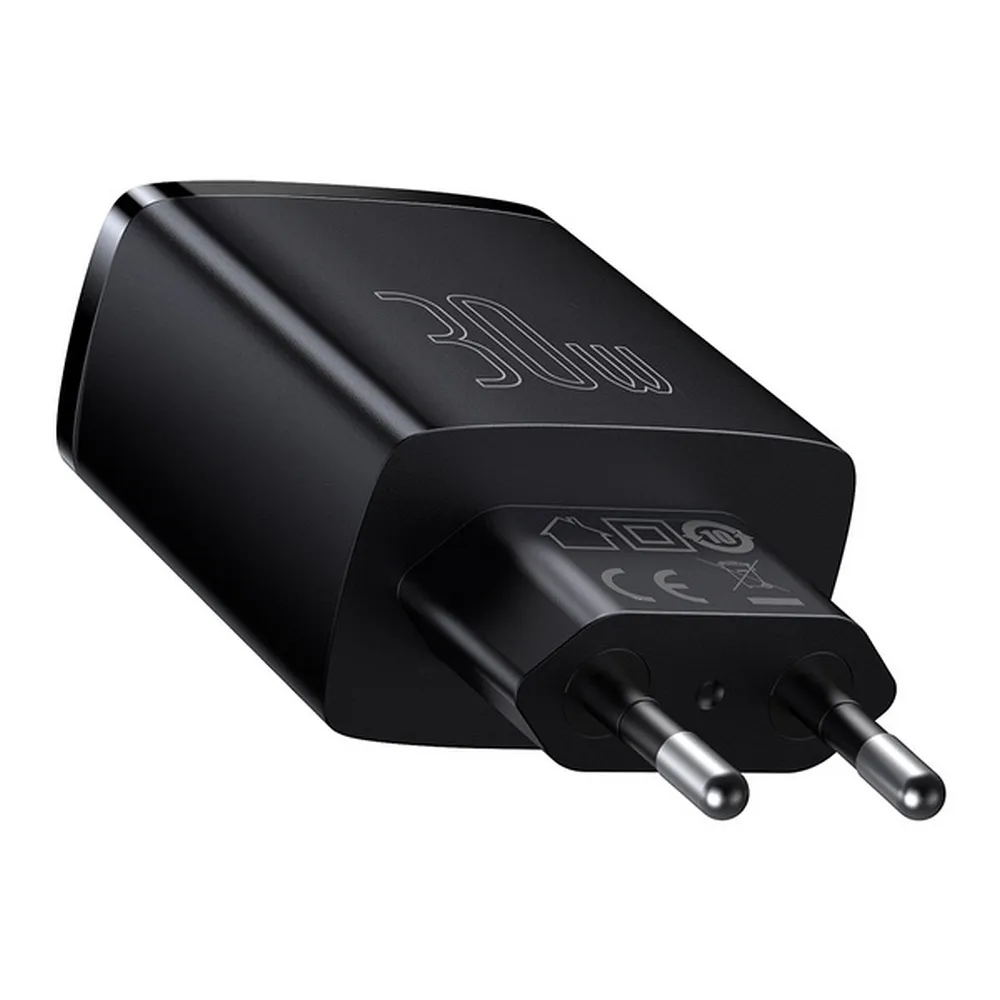 BASEUS charger 2 x USB A + Type C PD QC3.0 3A 30W CCXJ-E01 black - Image 3