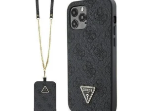 GUESS case for IPHONE 12 / 12 Pro GUHCP12MP4TDSCPK (Metal Logo Starss Crossbody) black