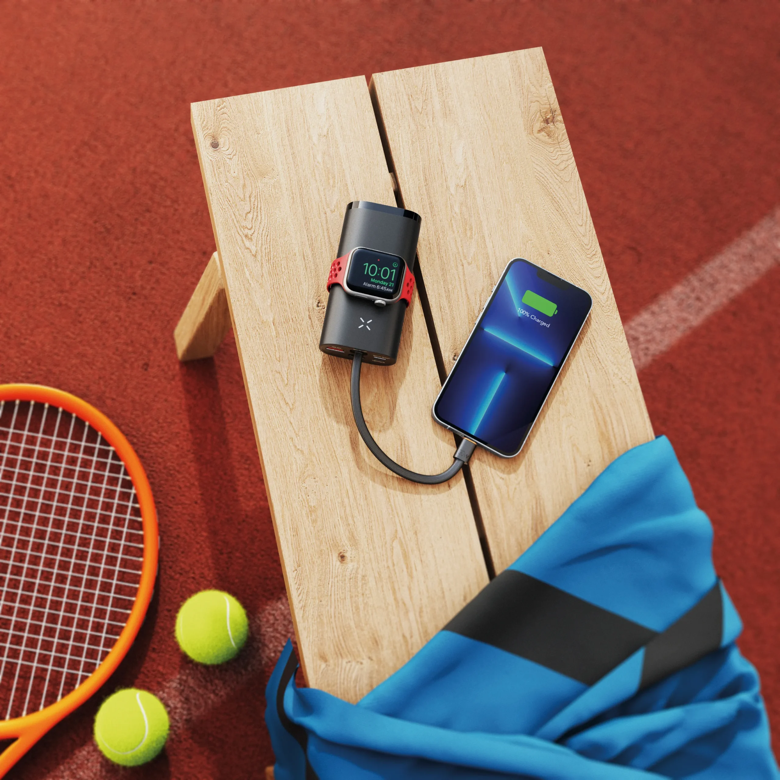 FORCELL F-ENERGY F10k1 powerbank compatible with Apple Watch PD QC3.0 5A 22,5W 10 000 mAh black - Image 8