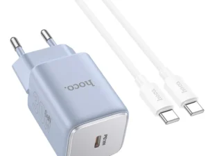 HOCO charger Type C + cable Type C to Type C PD QC 30W GaN N43 ice blue
