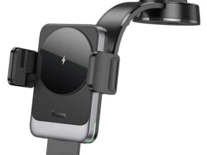 HOCO car holder with wireless charging for center console 15W HW14 black metal gray