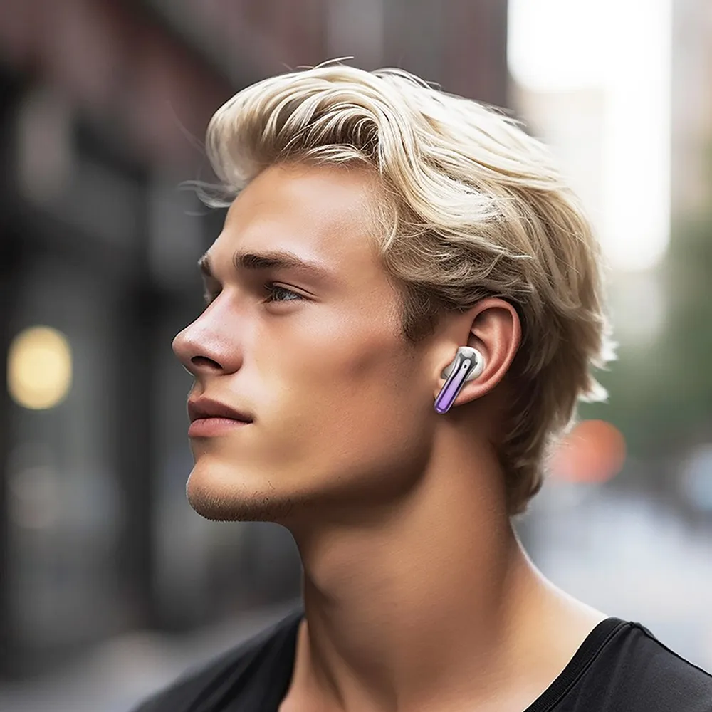 HOCO wireless earphones bluetooth TWS ANC ENC EQ16 purple glaze - Image 4