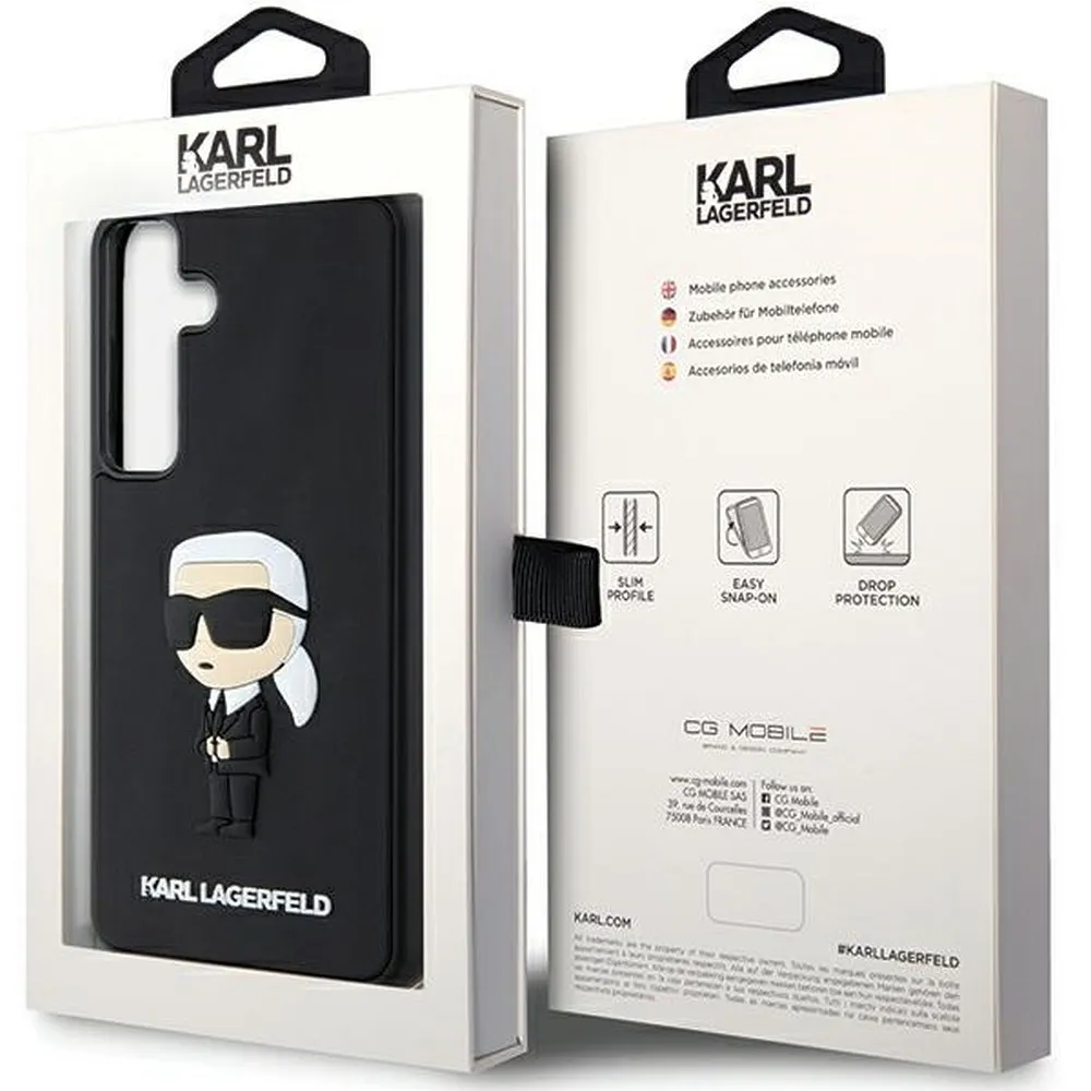 KARL LAGERFELD case for SAMSUNG S24 KLHCS24S3DRKINK (3D RUBBER IKONIK NFT) black - Image 8