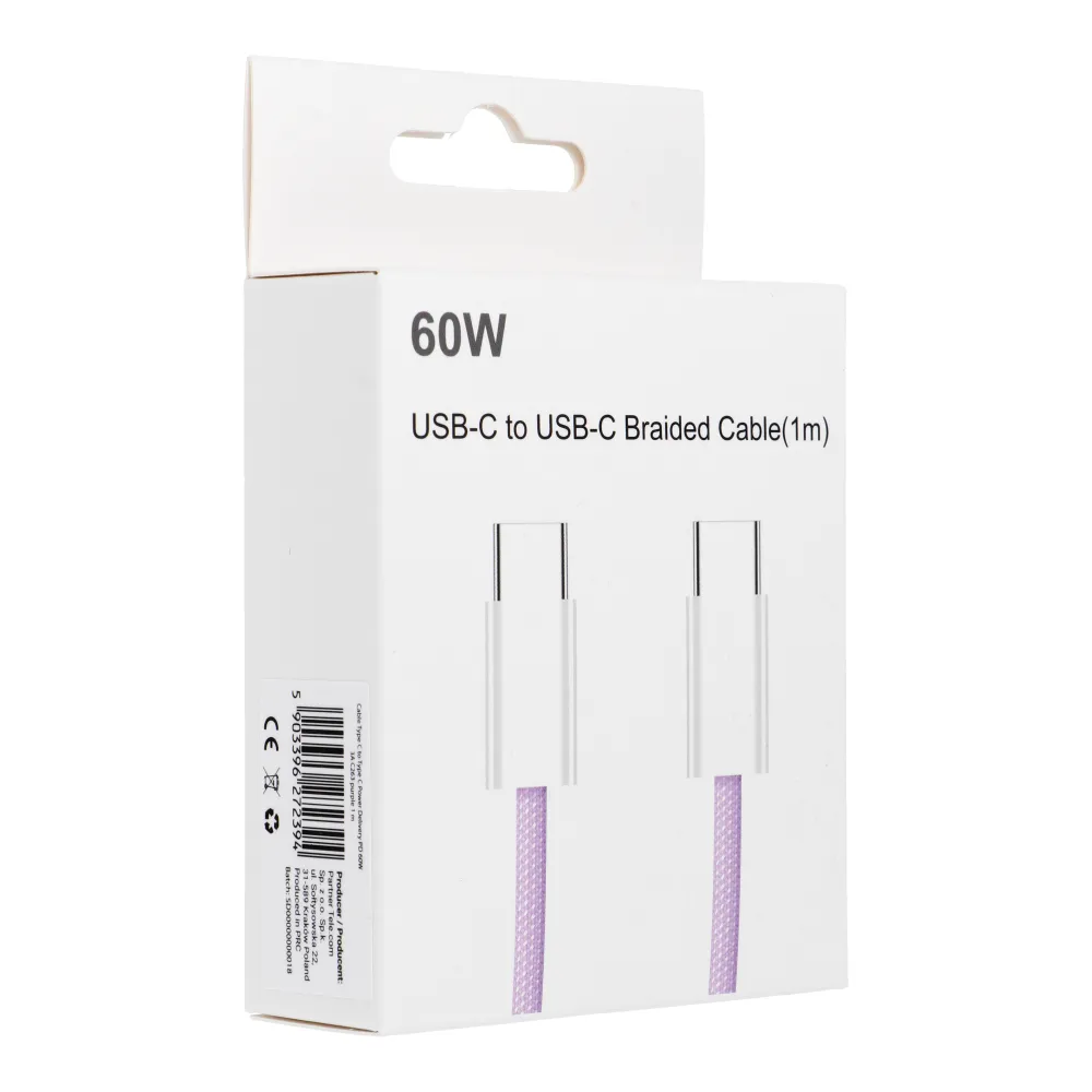 Cable Type C to Type C PD QC3.0 3A 60W C263 1 m purple - Image 2