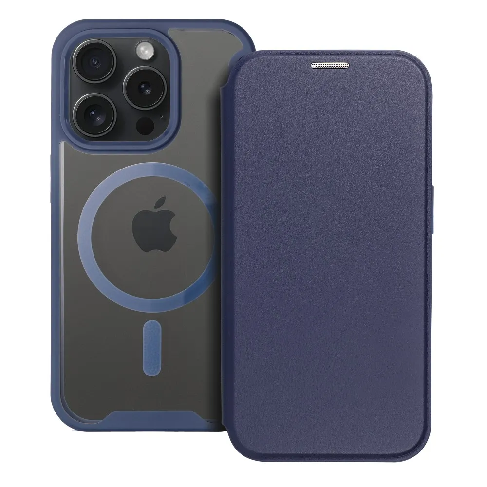 SSMART MAG Book case compatible with MagSafe for IPHONE 15 Pro blue - Image 2