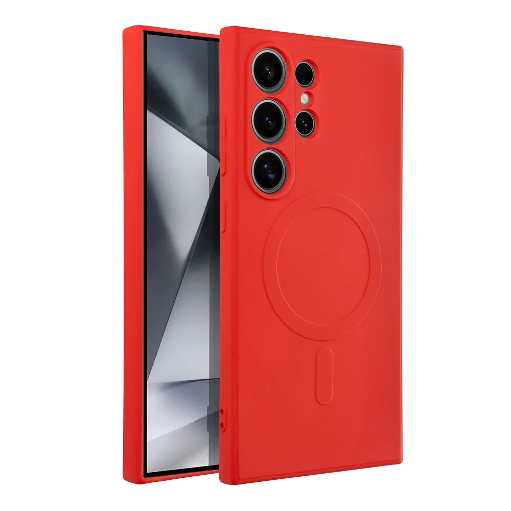 SILICONE MAG COVER case compatible with MagSafe for SAMSUNG S24 Ultra red - Image 2