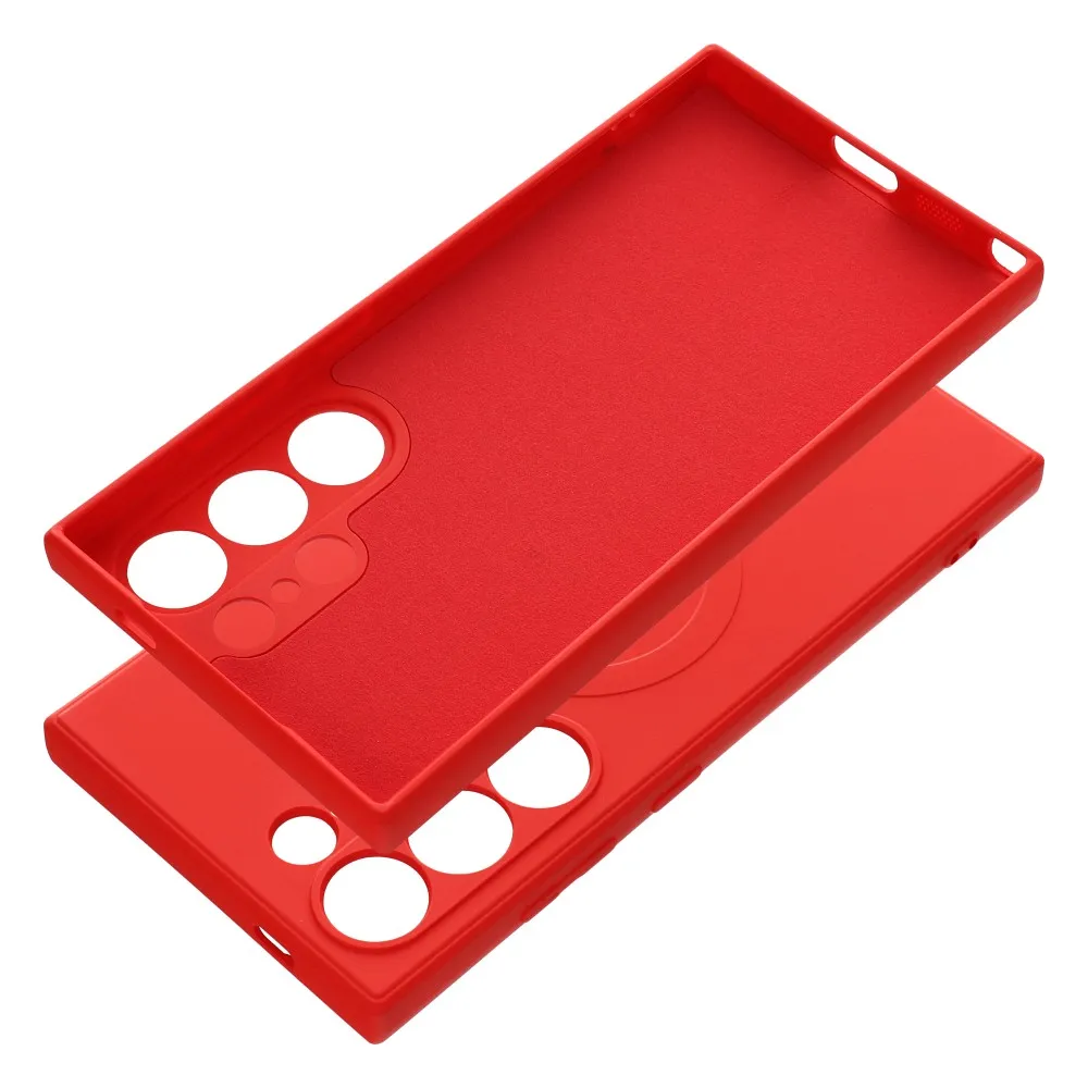 SILICONE MAG COVER case compatible with MagSafe for SAMSUNG S24 Ultra red - Image 3