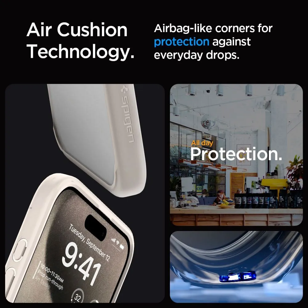 SPIGEN Ultra Hybrid case for IPHONE 15 PRO MAX natural titatnium - Image 4