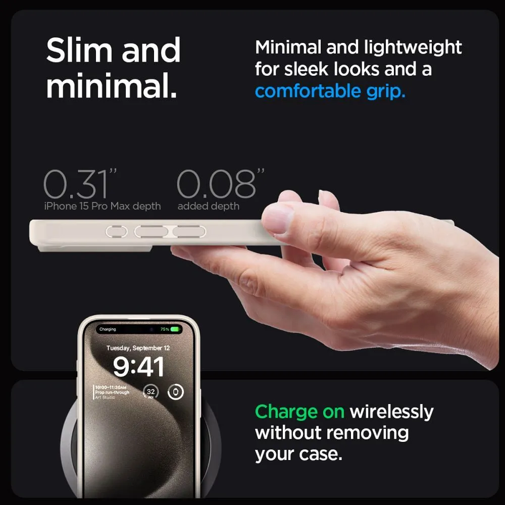SPIGEN Ultra Hybrid case for IPHONE 15 PRO MAX natural titatnium - Image 6