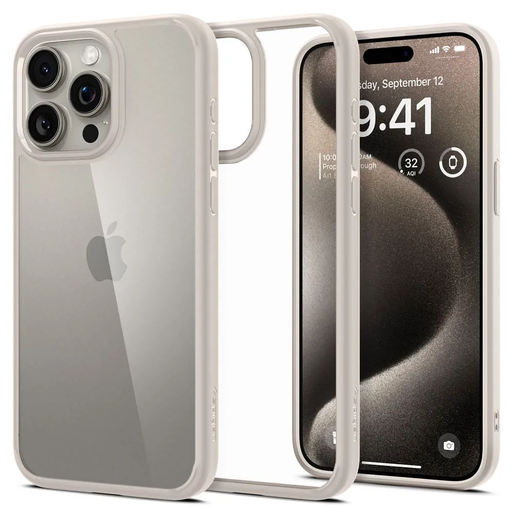 SPIGEN Ultra Hybrid case for IPHONE 15 PRO MAX natural titatnium