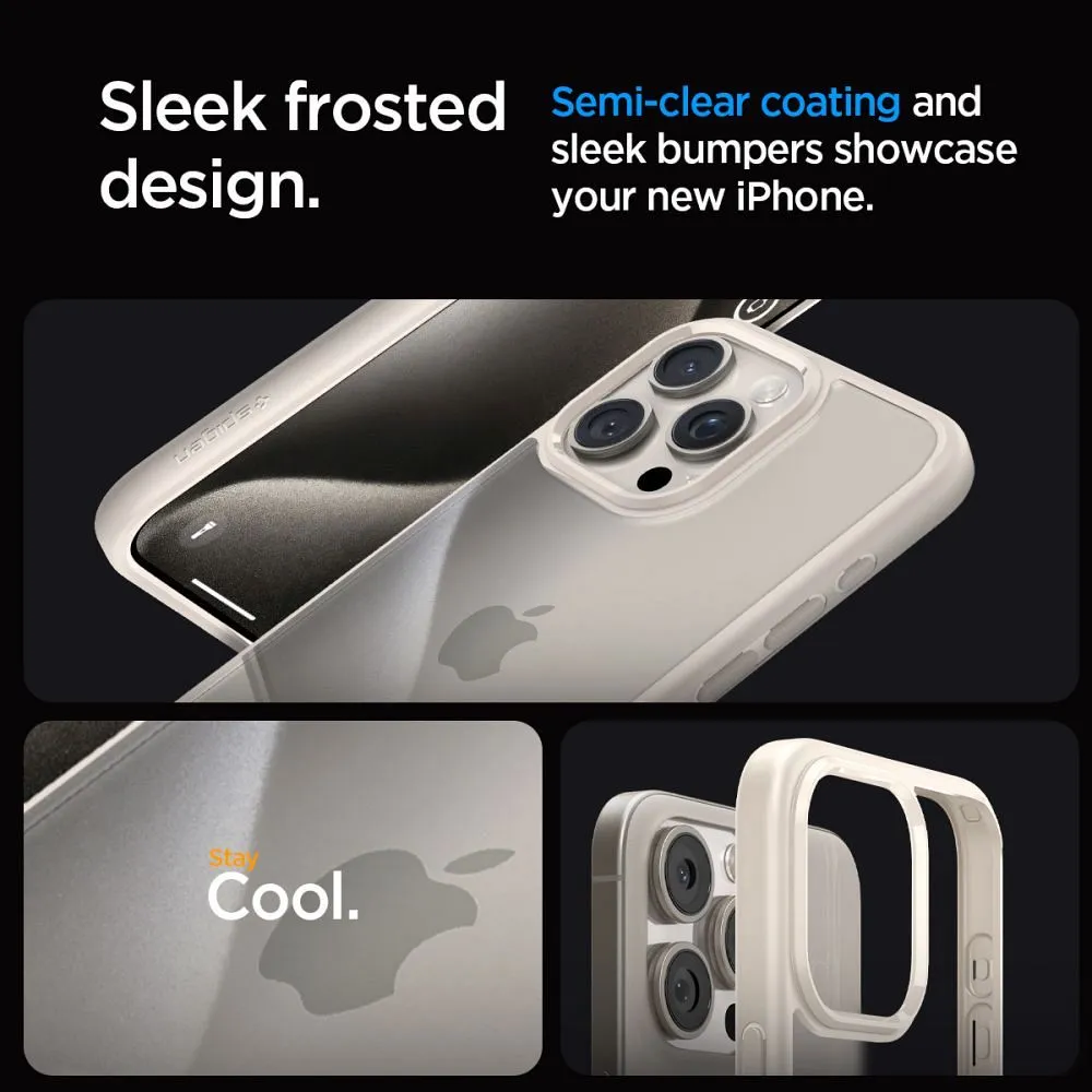 SPIGEN Ultra Hybrid case for IPHONE 15 PRO MAX natural titatnium - Image 3
