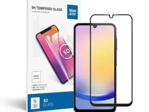 Tempered Glass Blue Star  - SAMSUNG A25 5G Full Face (full glue with frame/small size) - black Tempered Glass Blue Star