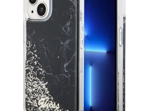 GUESS case for IPHONE 13 / 14 / 15 GUHCP14SLCSGSGK (Liquid Glitter Marble) black