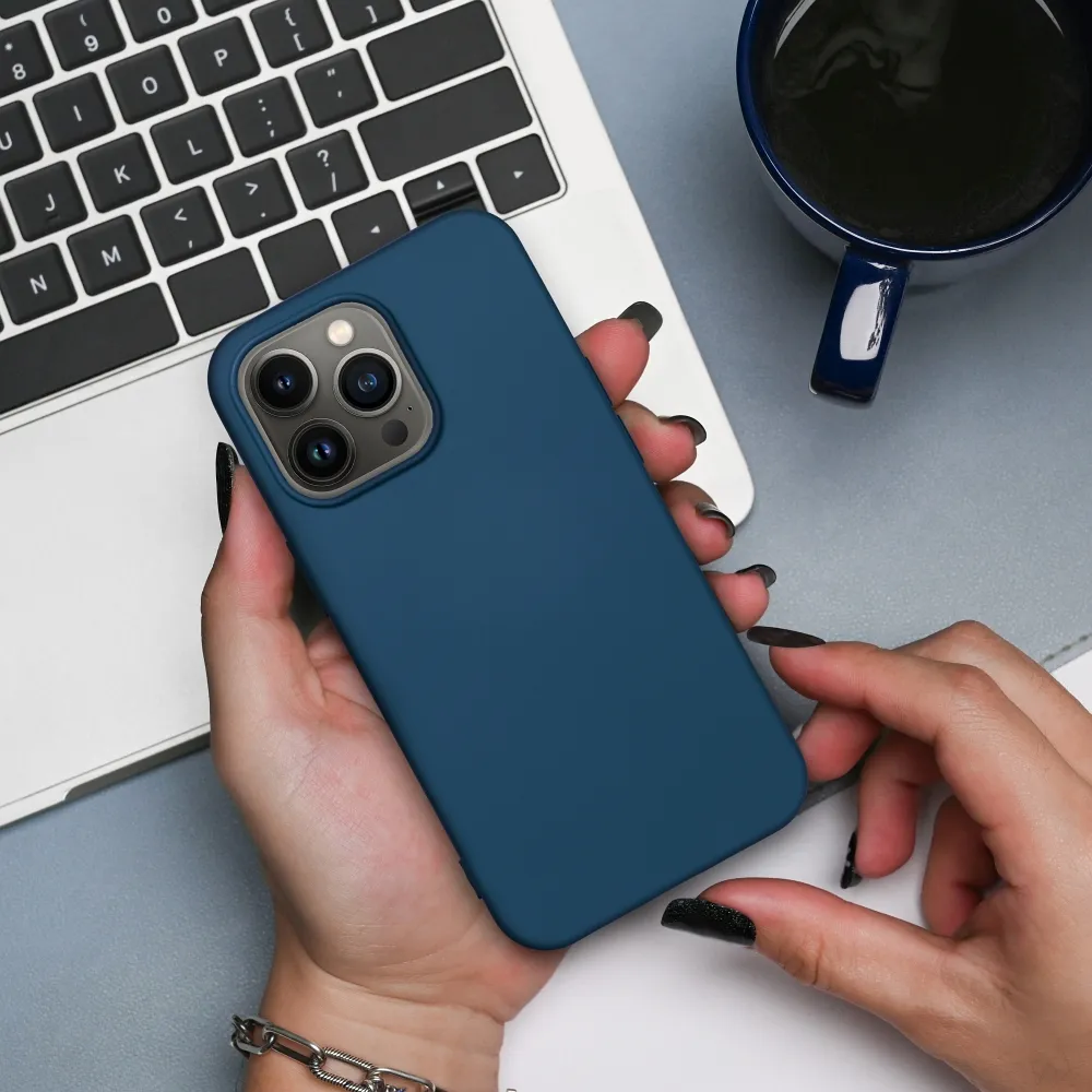SILICONE case for IPHONE 16 Pro blue - Image 9