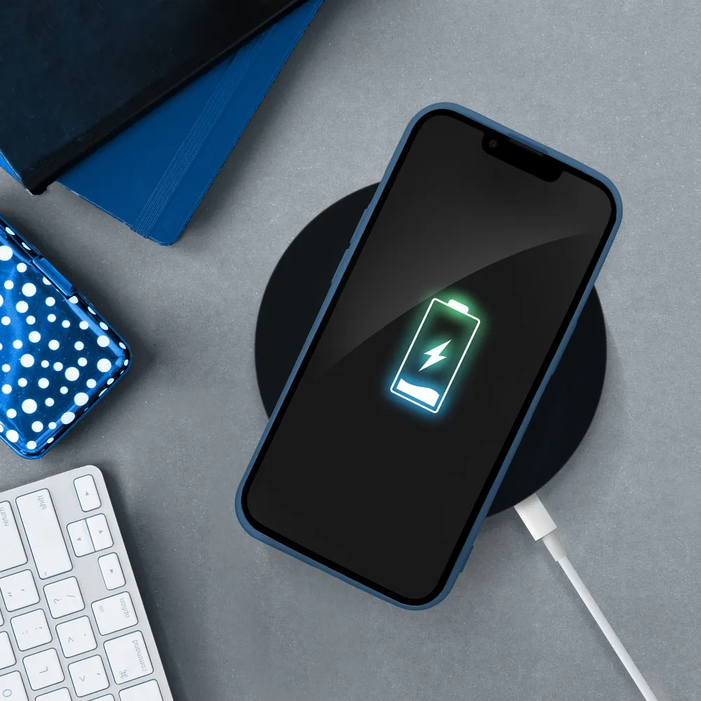 SILICONE case for IPHONE 16 Plus blue - Image 8