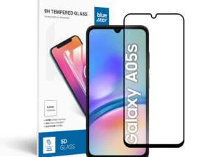 Tempered Glass Blue Star  - SAMSUNG A05s Full Face (full glue with frame/small size) - black Tempered Glass Blue Star