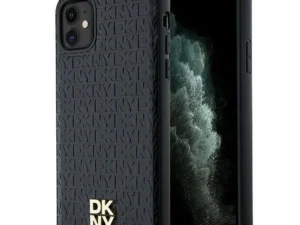 DKNY case for IPHONE 11 compatible with MagSafe DKHMN61PSHRPSK (DKNY HC MagSafe Pu Repeat Pattern W/Stack Logo) black