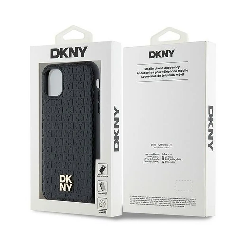 DKNY case for IPHONE 11 compatible with MagSafe DKHMN61PSHRPSK (DKNY HC MagSafe Pu Repeat Pattern W/Stack Logo) black - Image 8