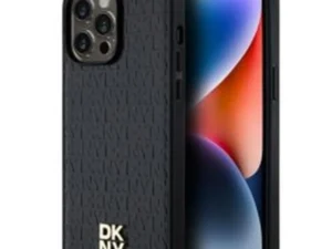DKNY case for IPHONE 14 Pro compatible with MagSafe DKHMP14LPSHRPSK (DKNY HC MagSafe Pu Repeat Pattern W/Stack Logo) black