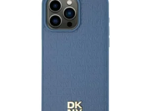DKNY case for IPHONE 15 compatible with MagSafe DKHMP15SPSHRPSB (DKNY HC MagSafe Pu Repeat Pattern W/Stack Logo) blue