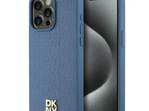 DKNY case for IPHONE 15 Pro Max compatible with MagSafe DKHMP15XPSHRPSB (DKNY HC MagSafe Pu Repeat Pattern W/Stack Logo) blue