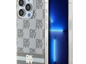 DKNY case for IPHONE 14 Pro Max compatible with MagSafe DKHMP14XHCPTSE (DKNY HC MagSafe PC TPU Checkered Pattern W/Printed Stripes) beige