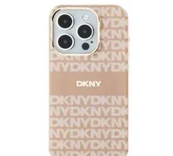 DKNY case for IPHONE 14 compatible with MagSafe DKHMP14SHRHSEP (DKNY HC MagSafe PC TPU Repeat Texture Pattern W/ Stripe) pink
