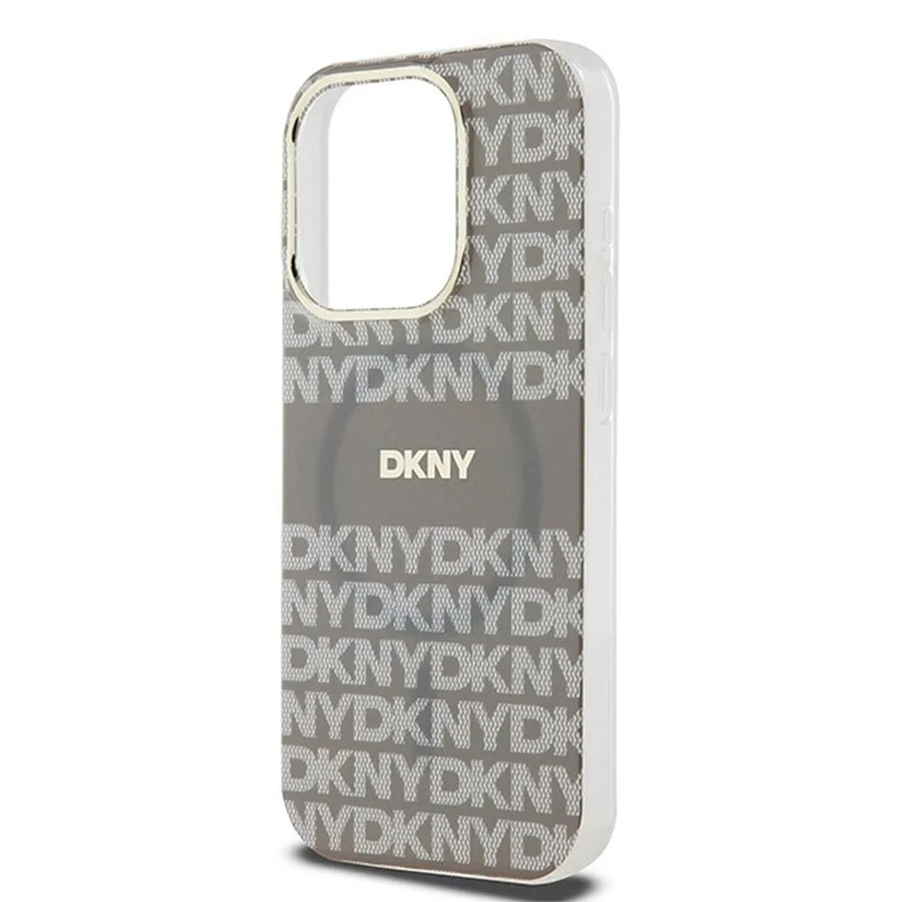DKNY case for IPHONE 15 Pro Max compatible with MagSafe DKHMP15XHRHSEE (DKNY HC MagSafe PC TPU Repeat Texture Pattern W/ Stripe) beige - Image 6