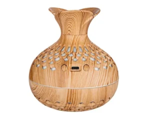 Colorful flame aromatherapy machine / humidifier / diffuser Art Deco model SX-E342 wood color