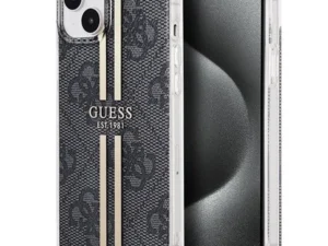 GUESS case for IPHONE 15 GUHCP15SH4PSEGK (4G Gold Stripe) black