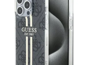 GUESS case for IPHONE 15 Pro GUHCP15LH4PSEGK (4G Gold Stripe) black