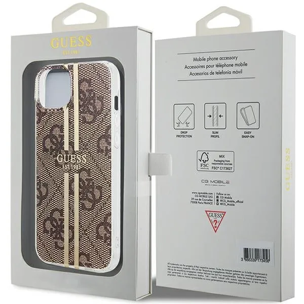 GUESS case for IPHONE 15 Plus GUHCP15MH4PSEGW (4G Gold Stripe) brown - Image 8