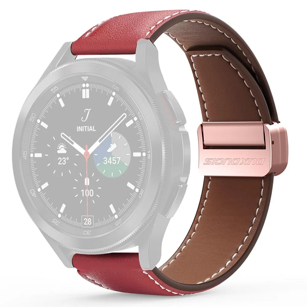 DUX DUCIS strap YA genuine leather for Apple Watch 42 / 44 / 45 / 49 mm red - Image 2