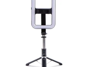 Combo selfie with tripod for live broadcast with LED flash and remote control black 99X
