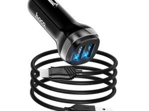 HOCO car charger 2 x USB A + cable USB A to Micro USB 2,4A Z40 black
