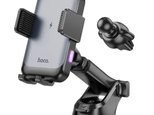 HOCO car phone holder with wireless charging to windshield / center console / air vent 15W HW9 black