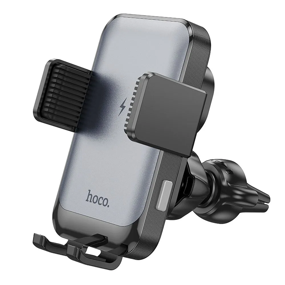 HOCO car phone holder with wireless charging to windshield / center console / air vent 15W HW9 black - Image 3