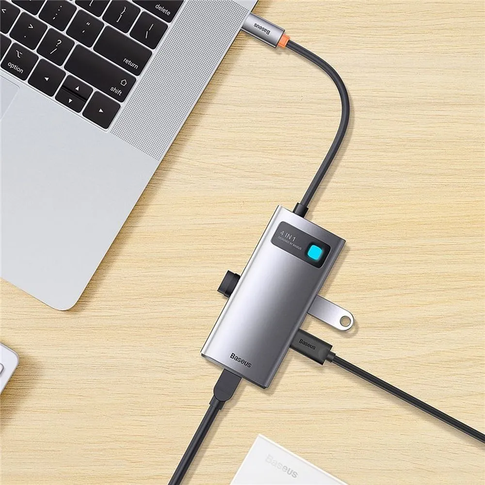 BASEUS adapter HUB 4in1 Type C WKWG070113/BS-OH067 0,17 m gray - Image 8