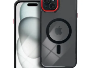 COLOR EDGE MAG COVER case compatible with MagSafe for IPHONE 15 Plus black red