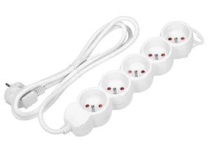 Extension cord 5x2P+Z,1,5m,3x1,5,biały (ES-6/W/1,5)