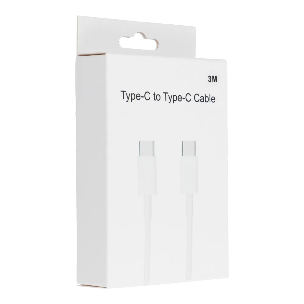 C-típusú–C-típusú kábel, PD, QC3.0, 3 A, 30 W, HD26 BOX, 3 m, fehér - Image 2